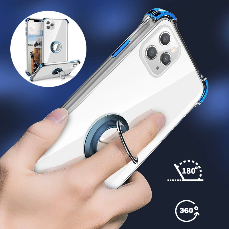 Thickened 4-Corner Stand Cover Clear Shockproof Magnetic Phone Case For iPhone 6/6s/6PLUS/6splus/XR/X/XS/7/8PLUS/iPhone 11 pro |