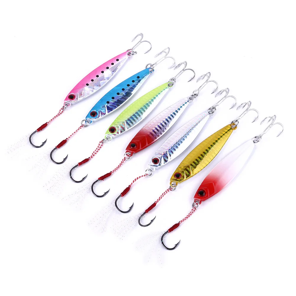 

Metal Cast Jig Spoon 40g Shore Casting Jigging Fish Sea Bass Fishing Lure Artificial Bait Tackle