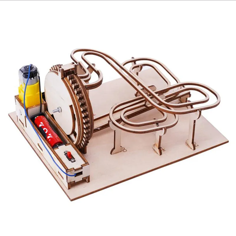 3D Деревянный мраморный ход DIY сборная механическая передача Инженерная модель