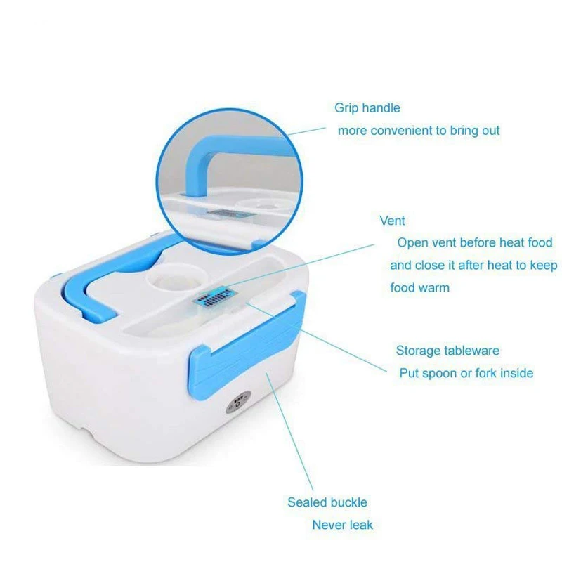 

Portable Electric Lunch Box for Car 12V 110V 220V Electric Lunchbox Heated Container For Food Warmer Heating Keeping