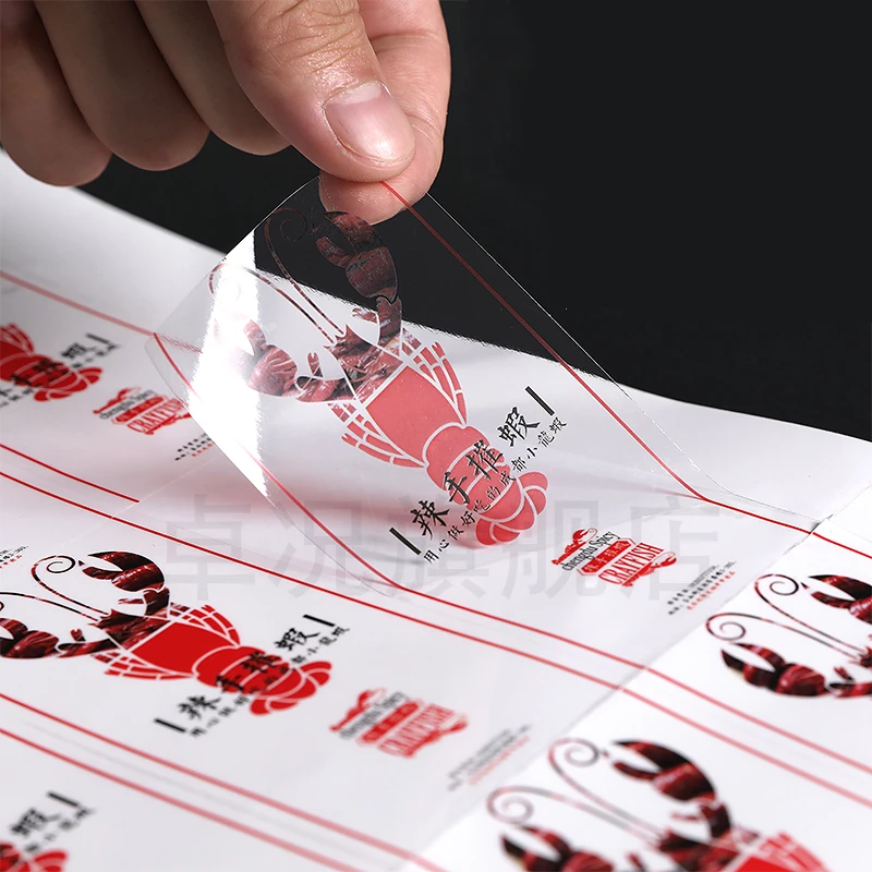 LBSISI Life 1000pcs 6cm Custom Transparent Stickers Print Logo Personalized Labels Bottle Baking Wedding Christmas Decoration