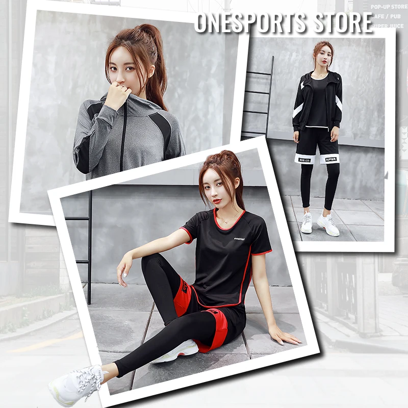 New Fashion Yoga Set Women Compression Sports Wear for Gym Clothing Running Fitness Jogging Workout Tracksuit Female | Спорт и