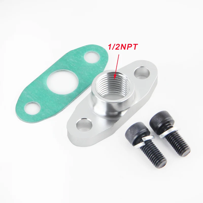 1/2 NPT Женский алюминиевый слив масла турбо фланец T3 T4 T04 GT40 GT55 1/2NPT до 8AN клеш