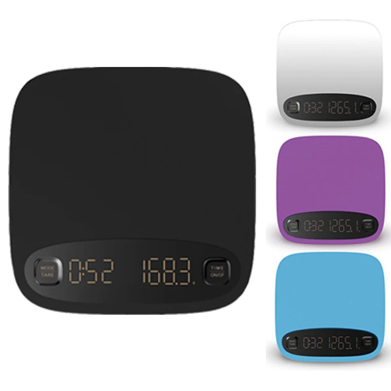 

Electronic Smart Coffee Scale LED Display USB Rechargeable Automatic Taring Timing for Espresso Coffee or Hand Coffee Home Scale
