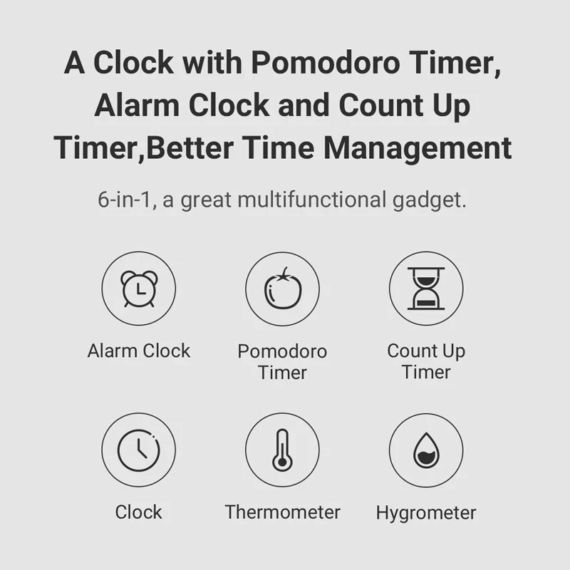 Bluetooth будильник Xiaomi QINGPING с таймером и датчиком температуры влажности|Приборы для