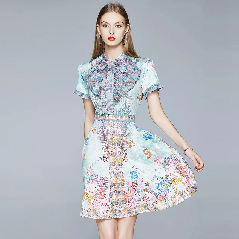 

Женское модельное платье Banulin, элегантное милое праздничное мини-платье на завязках с бантом и оборками на шее, лето 2020