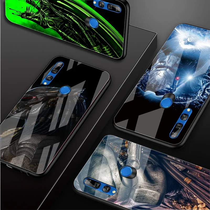 Чужой против Хищник крутой чехол для телефона из закаленного стекла Huawei honor 8X 9 10i