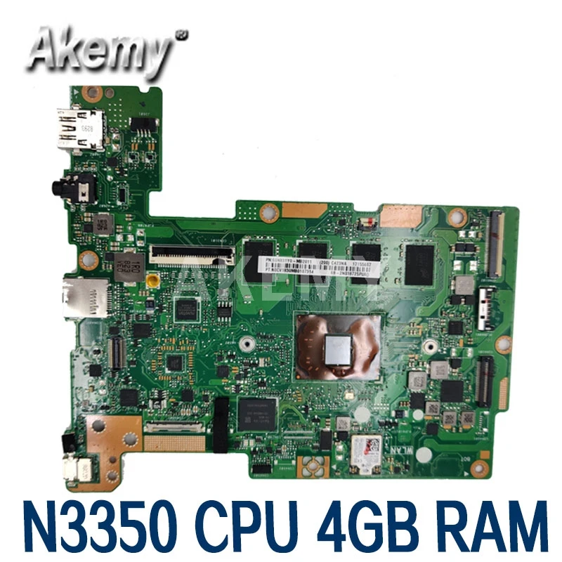 C423NA материнская плата N3350 CPU 4 Гб RAM 64 SSD для Asus Chromebook C423N C423 C223NA ноутбука | Компьютеры