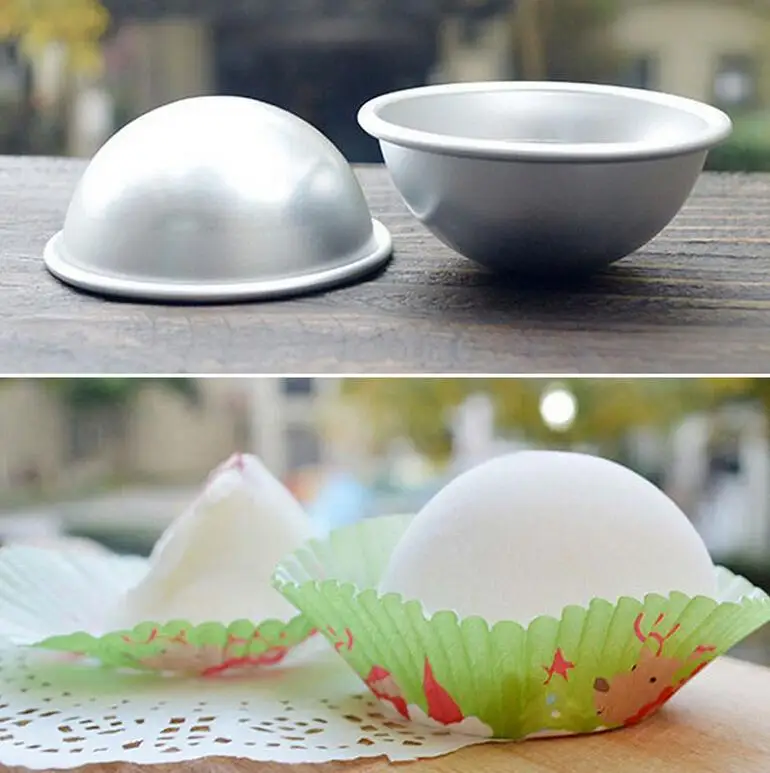 

Ball Aluminum Semicircle Sphere Bath Bomb Cake Pan Mold Baking Pastry Mould Wedding Cake Toppers