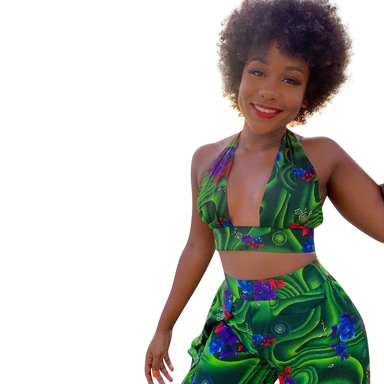 Женские комплекты летний спортивный костюм укороченный топ с лямкой на шее +