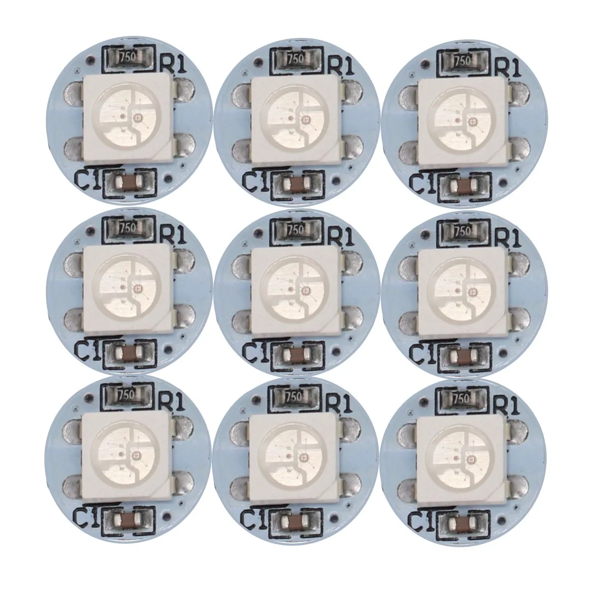 

10pcs WS2812b LED Pixel Module Ws2812 Chip with Heatsink Board Individually WS2811 IC 5050 SMD RGB LED Black White PCB DC5V