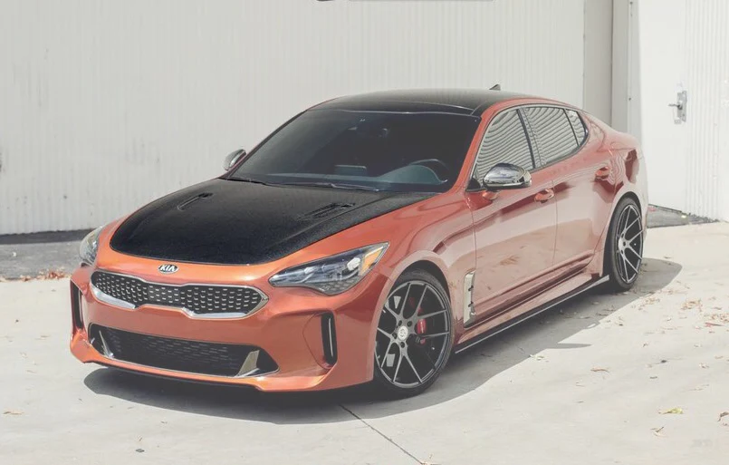 Автомобильные аксессуары для Kia Stinger OEM стиль капот из углеродного волокна с EPA стиль вентиляционное отверстие глянцевая отделка крышка капота Тюнинг Комплект Дрифт отделка