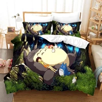 totoro childrens cartoon movies 3d printed bedding set bed sheet and quilt cover pillowcase bedroom kid%e2%80%99s room decorate