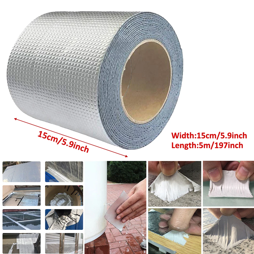 

Aluminum Foil Adhesive Tape Waterproof Duct Tape Repair Crack Thicken Butyl Waterproof Tape Home Renovation Tools