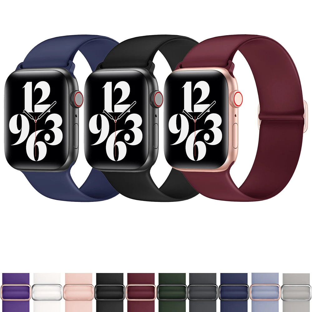 Ремешок Solo Loop для Apple Watch 5 6 ремешок 40 мм 44 регулируемый эластичный спортивный