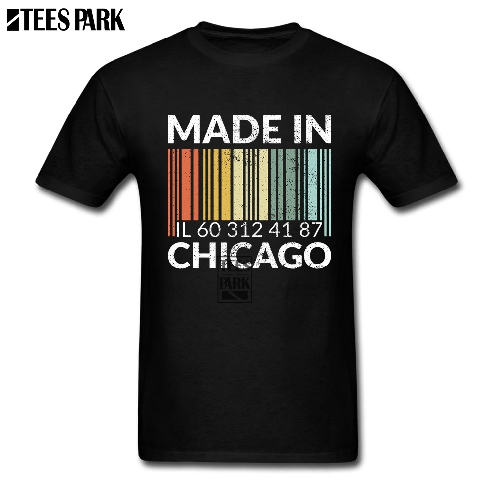 DIY Special T Shirt Made In Chicago QR Code Awesome Tee Shirts Man Pre-Cotton Short Sleeve T-Shirts Great Discount Men's Fashion | Мужская