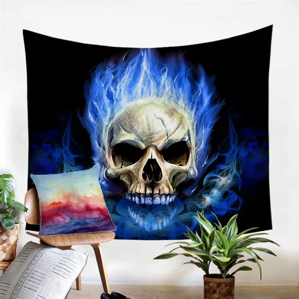 Skull 16 Постельные принадлежности Outlet сахарный череп и цветочный гобелен с цветочным принтом из микрофибры настенный Декор для дома постельное белье Простыня художественный ковер - Цвет: Skull 16