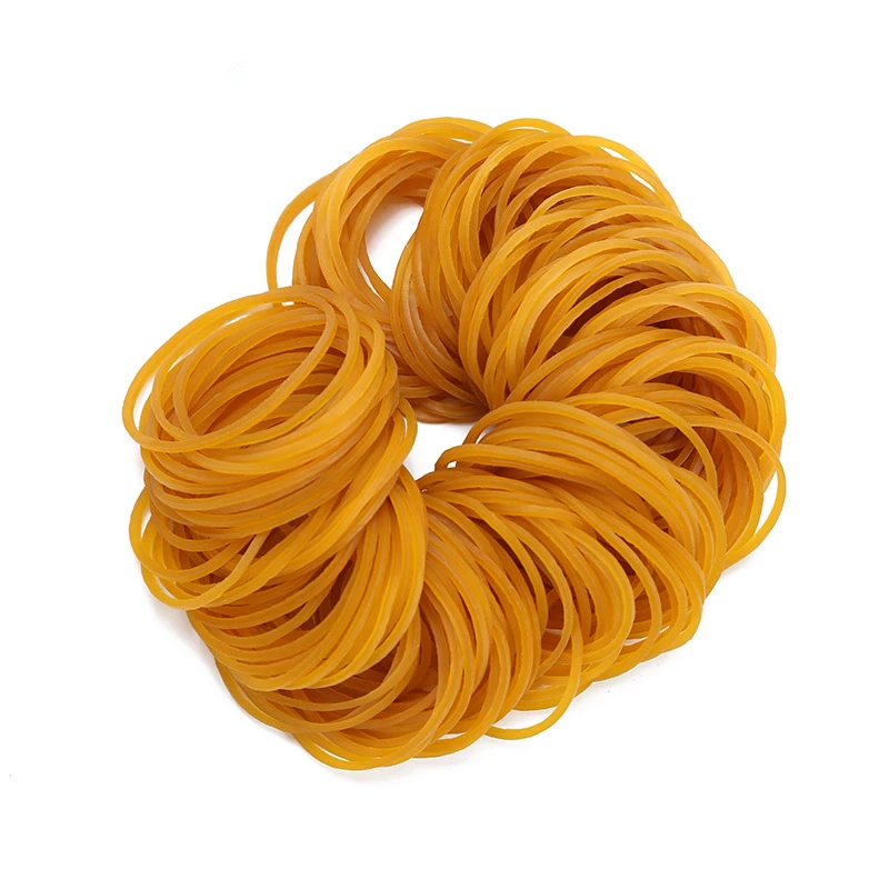 

200Pcs Yellow 38mm Rubber Band High Quality Office Rubber Ring Rubber Bands Strong Elastic Stationery School Office Supplies