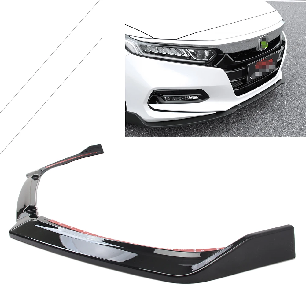 

For Honda Accord 10th 2018 2019 2020 Car Front Bumper Lip Trim Around Grill Below Lips Cover Gloss Black