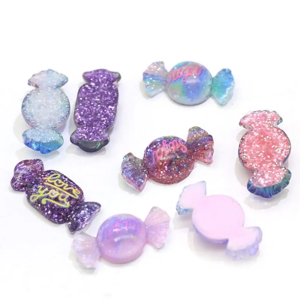 

12Pcs Cute Resin Mini Mixed Candy Flat Back Cabochon Scrapbook Kawaii DIY Embellishments Accessories Color Random