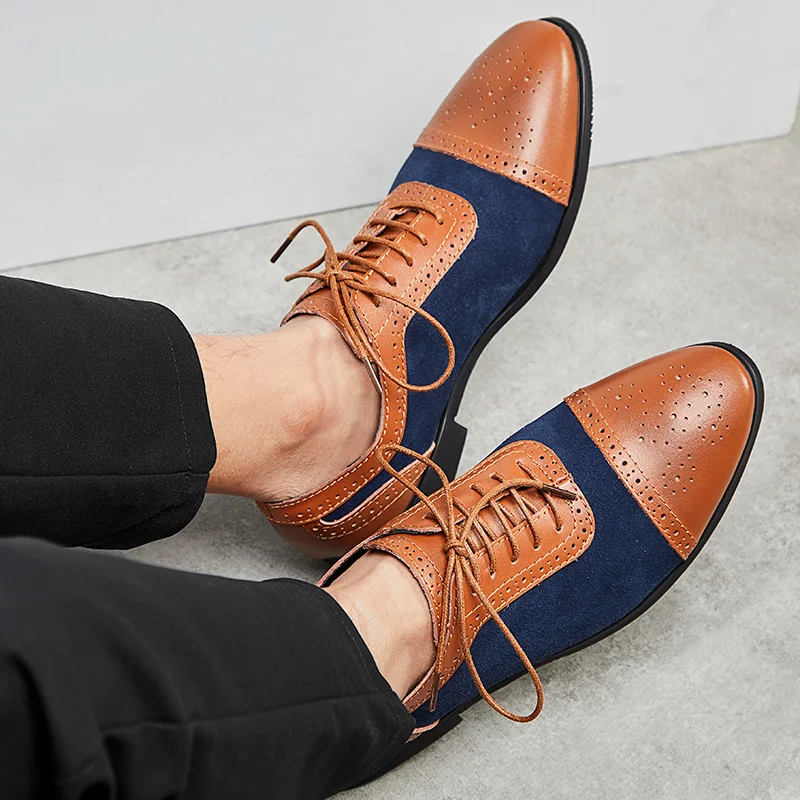 New Vogue Retro Bullock Design Men Classic Business Formal Shoes Pointed Toe Leather Oxford Dress Nice | Обувь