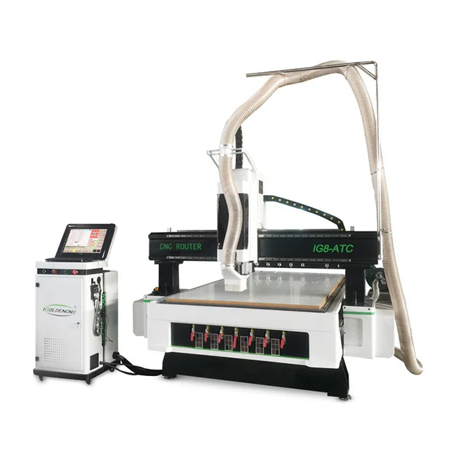IGoldencnc ATC 1325 фрезерный станок с ЧПУ деревообрабатывающий шкаф резьба по дереву машина+ Вакуумный стол