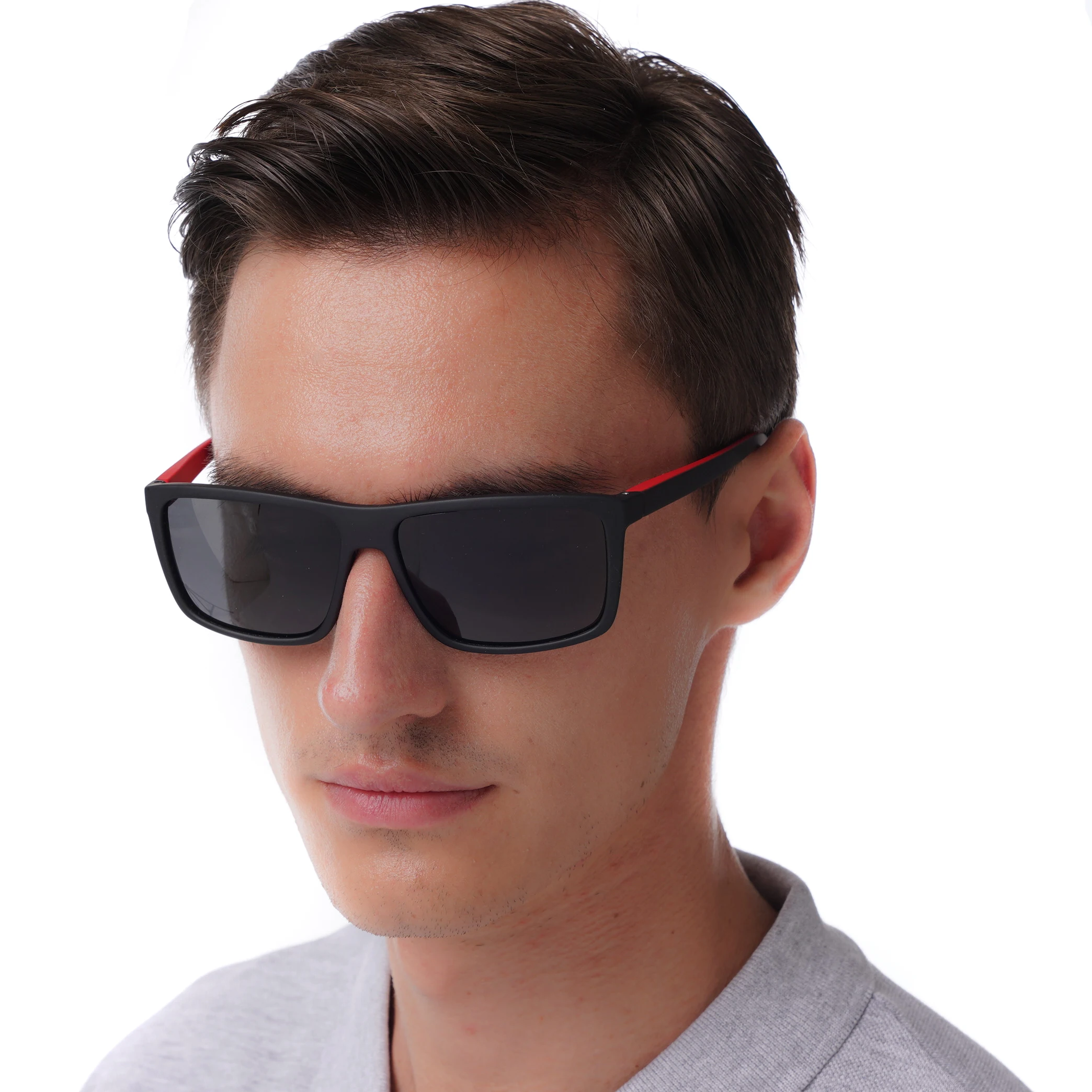 Поляризационные большие Брендовые мужские черные солнцезащитные очки RMT7058|sunglasses