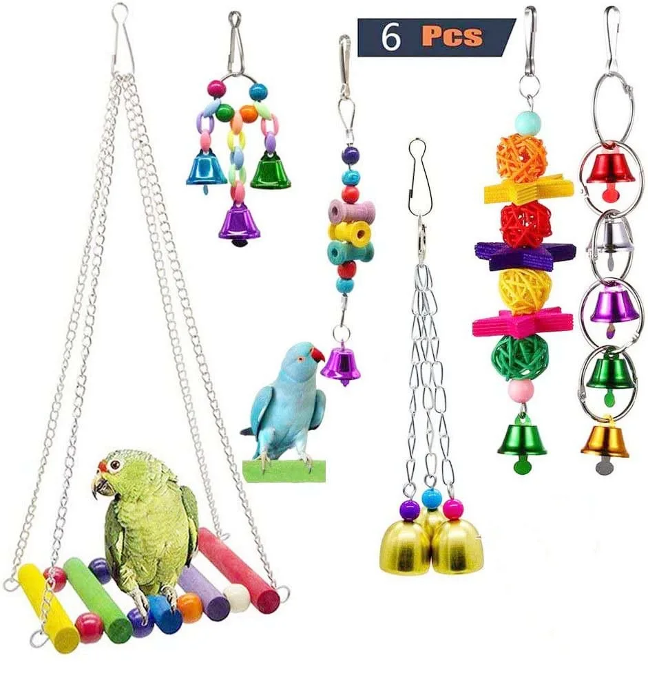 

Parrot toy set Hot sale parrot toy set 6 piece set swing chewing toy