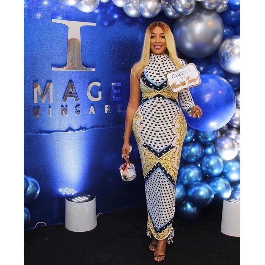 Африканские платья для женщин элегантное платье в горошек женские с принтом Danshiki