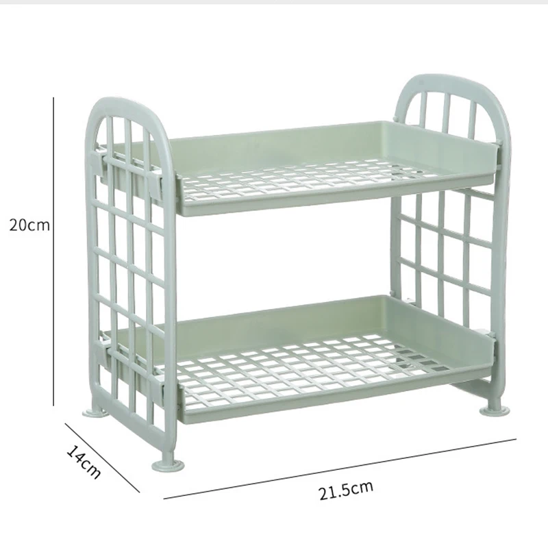 

Removable Fashion Double-Layer Storage Rack Plastic Drain Storage Holder Flower Pot Stand Wheels Bathroom Organizer Shelf Holder