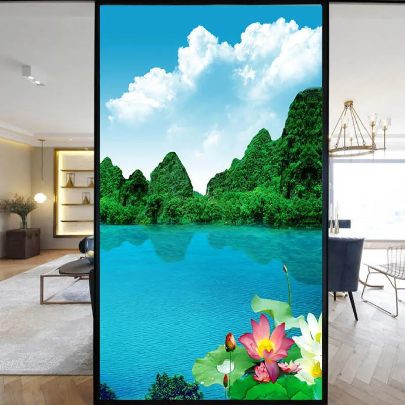 

Bathroom Living Room Film Balcony Window Sticker Electrostatic Chinese Frosted Glass Sticker Light And Opaque