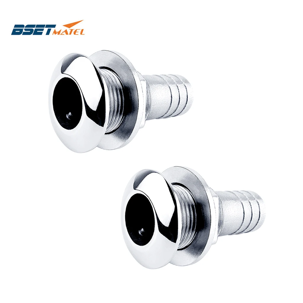 

2X Marine Hardware Stainless Steel 316 Thru Hull Plumbing Fitting Outlet Drain Joint For 3/4" or 1" Hose Boat Yacht Accessories