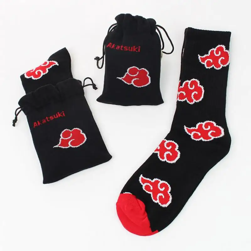 

Japanakatsuki Socks Cotton Drawstring Drawstring Pocket Fire Cloud Cloth Gift Bag Animation Surrounding High-quality Men's Socks