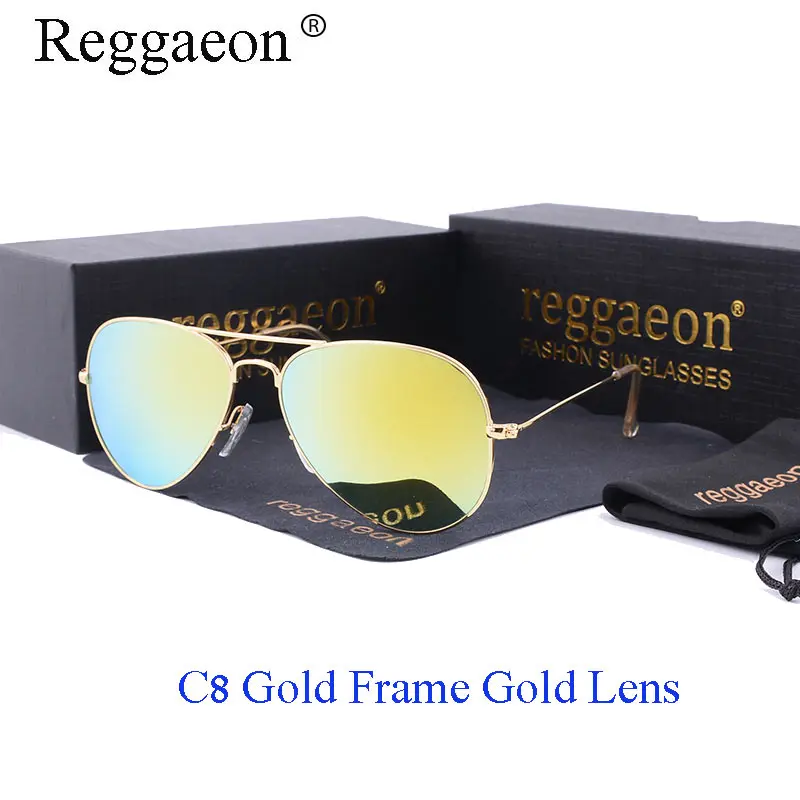 3025 c9 with box Стекло линз, аксессуары для глаз, Стекло es Lunettes de soleil hommes pêche Вождение lunettes de luxe concepteur pilote hommes Для Мужчин's - Цвет линз: 3025 c9 with box