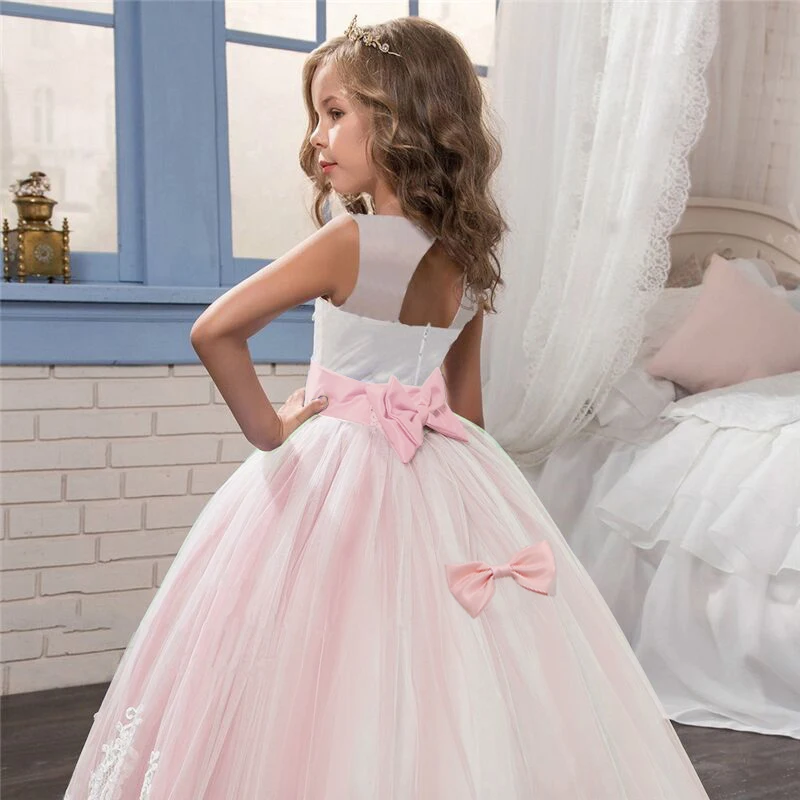 Girls Wedding Formal Dress Elegant Long Prom Dresses For Children Princess Party Bridesmaids Gown Teen | Детская одежда и обувь
