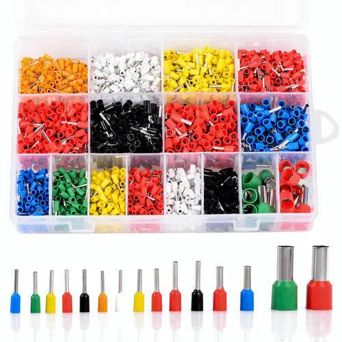 

2120Pcs Insulated Cord End Terminal Bootlace Cooper Ferrules Kit Wire Copper