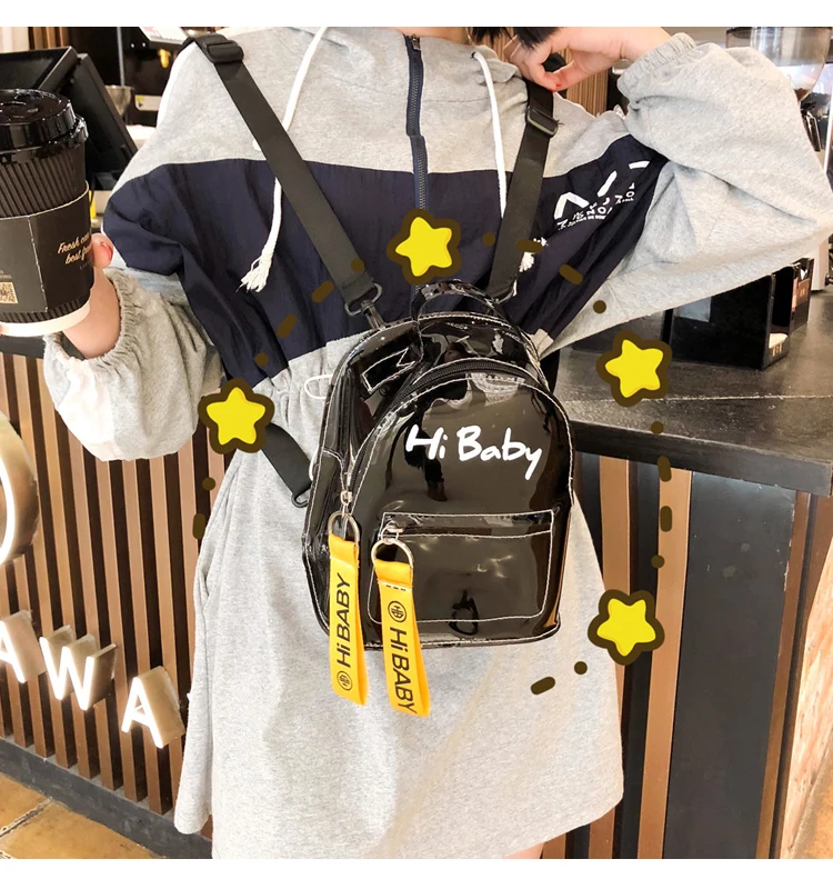 Модный женский рюкзак корейский конфетных оттенков прозрачный мини-рюкзак из