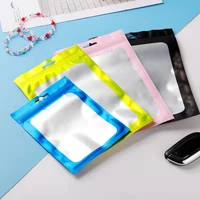 20pcs matte ziplock bags aluminum foil hologram waterproof zipper resealable mylar bags jewelry beauty bracelets package bags