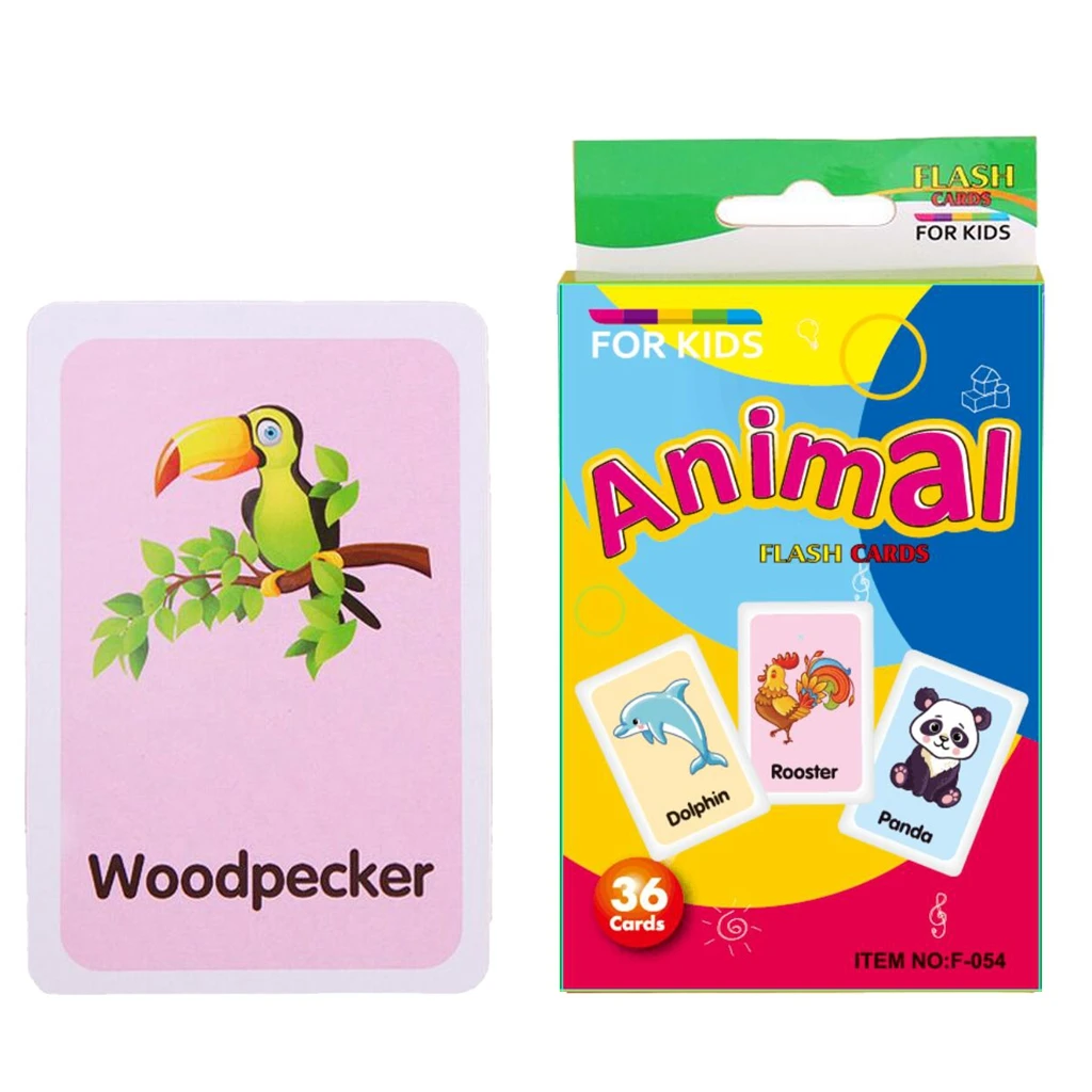 

Animal Kindergarten Picture Words Flash Cards for Kids Ages 4 to 6 36 Pieces/set