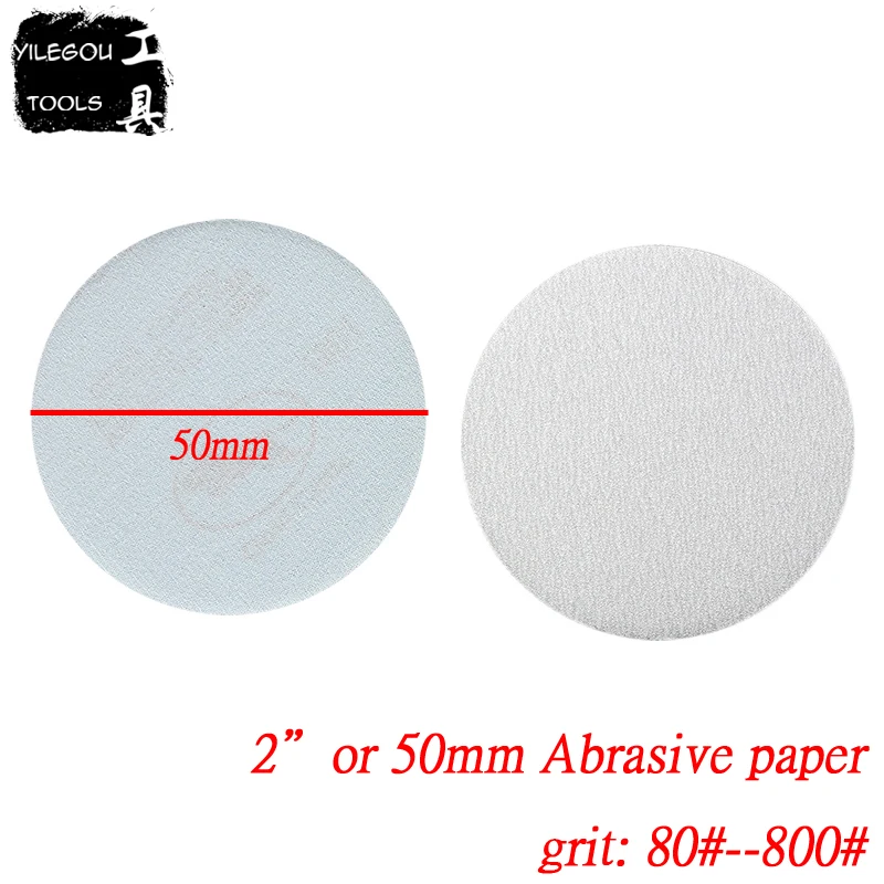 

100 Pieces 2" Abrasive Paper. 50mm Round White Sanding Paper. 2 Inches White Sandpaper. White Sand Paper With Grit 80--800.