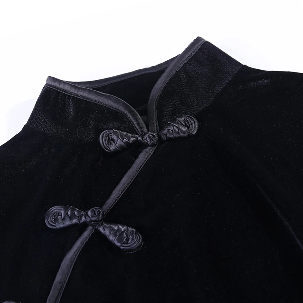 Китайский стиль Cheongsam ретро женское платье летнее бархатное сексуальное