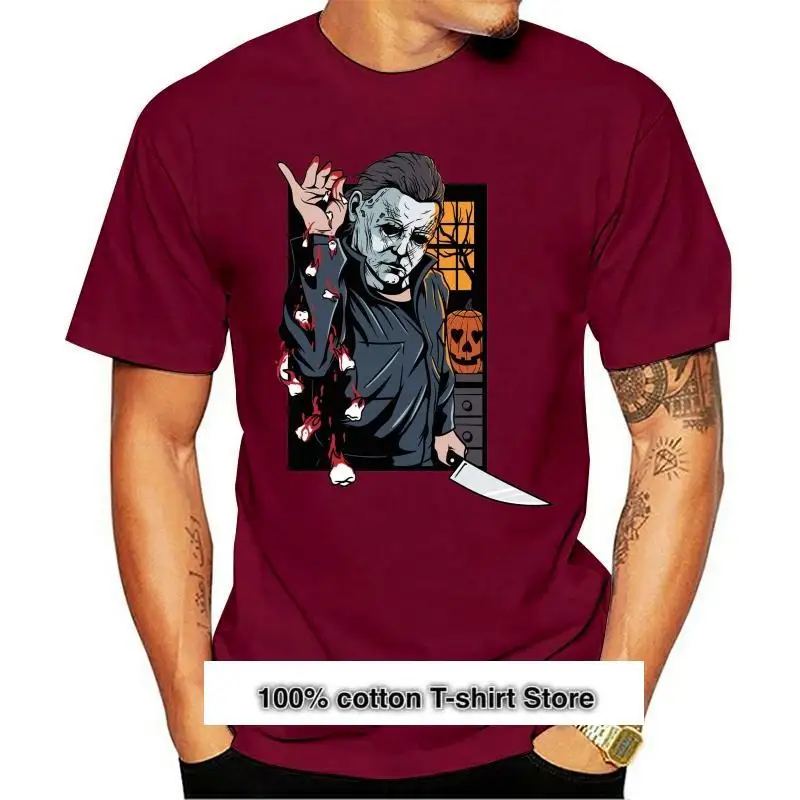 

Camiseta negra de Salt Bae X Michael Myers, divertida camiseta de Horror de Slasher para Halloween, talla grande