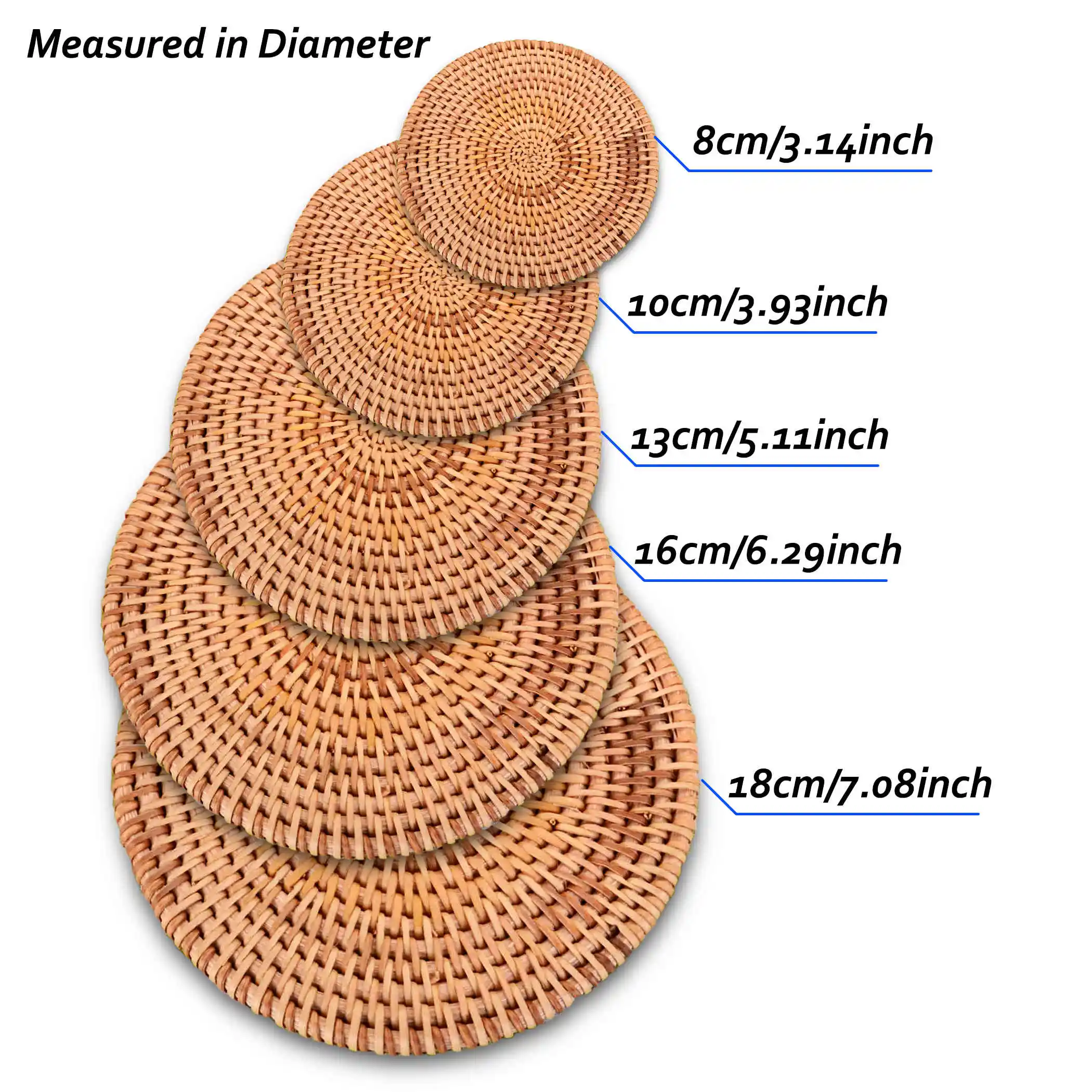 Круглые бамбуковые подставки ротанговый коврик для чая изоляционный