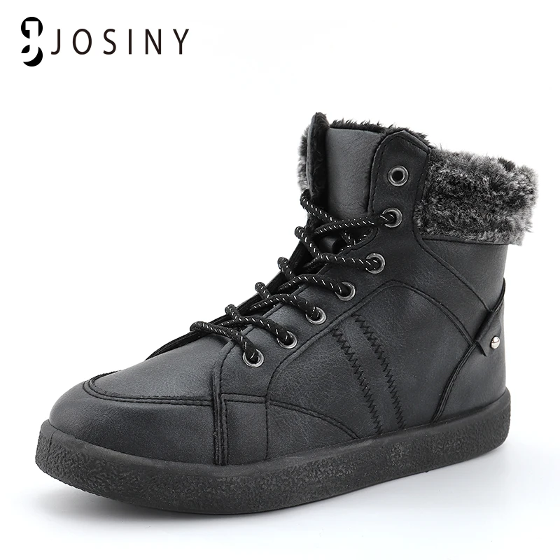 Женские сапоги JOSINY Marten Fluff для женщин ботильоны из искусственной кожи обувь с