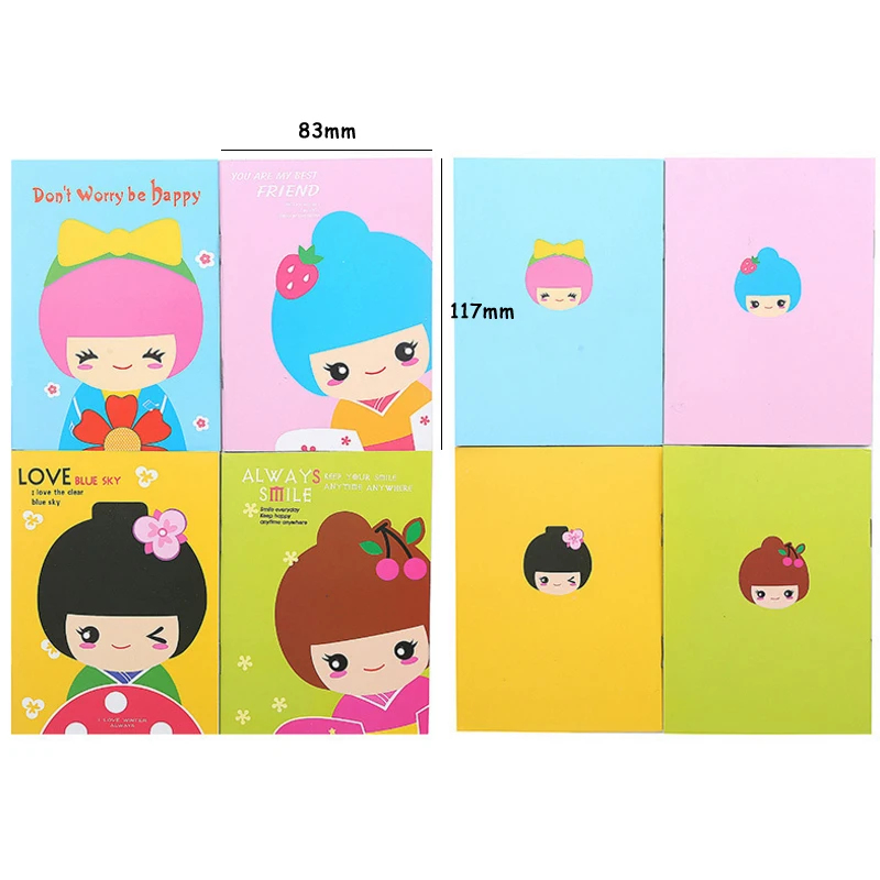 

free shipping40packs/lot Diary Fashion Kawaii Kimono Girl Models Creative Cartoon Easy Notebooks Writing Journal Notebook