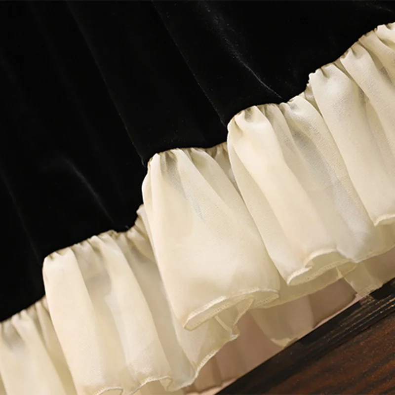 Женское бархатное офисное платье большого размера черное праздничное с длинным