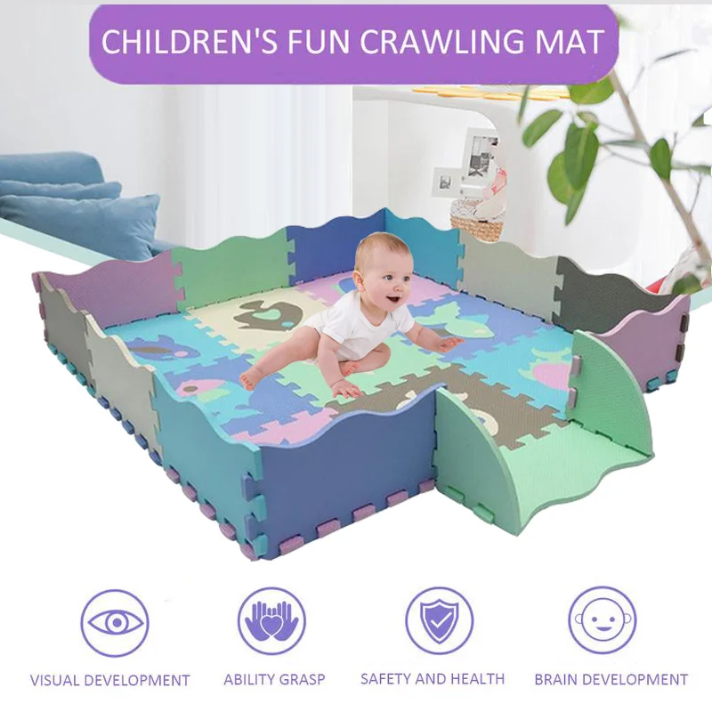 25pcs kids toys eva childrens mat foam carpets soft floor mat puzzle baby play mat floor developing crawling rugs with fence free global shipping