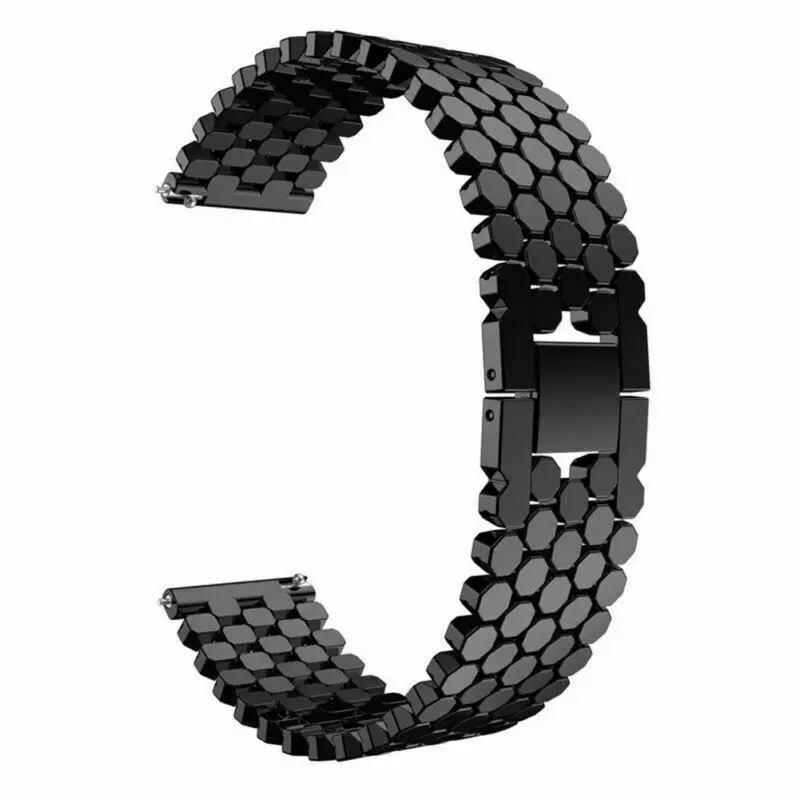 

Active 2 & Active 46mm Bands Bracelet Metal Strap With Spring Bar Metallic Black For Samsung Galaxy Watch and Silver