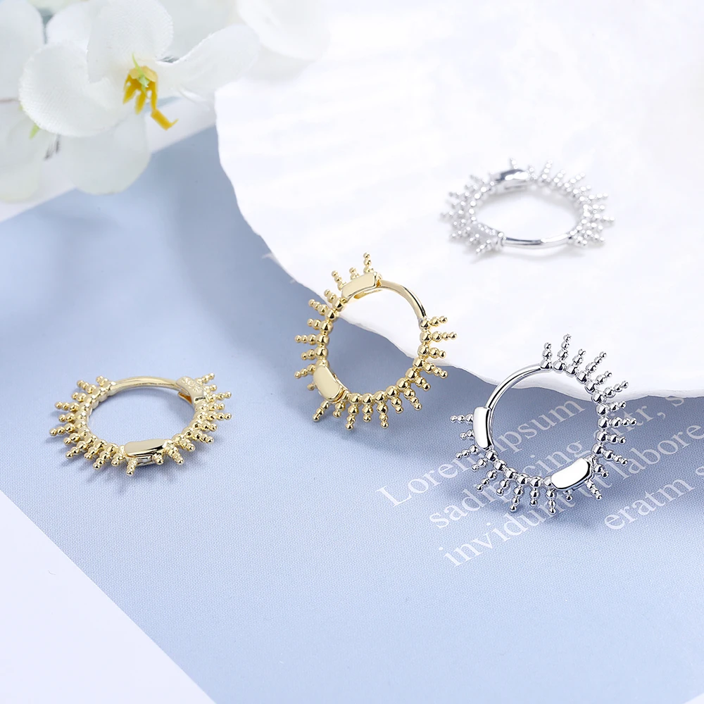 

YH-ZL 925 Sterling Silver Circle Hoop Earrings For Women Simple Personality Earring Students Accessories