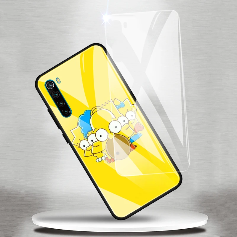 

Phone Case for Xiaomi Redmi Note 9S 8T 7 8 Pro 9 Pro 9A 9C 9i 8A K20 K30 Pro Tempered Glass Cover Shell The Simpson Cute